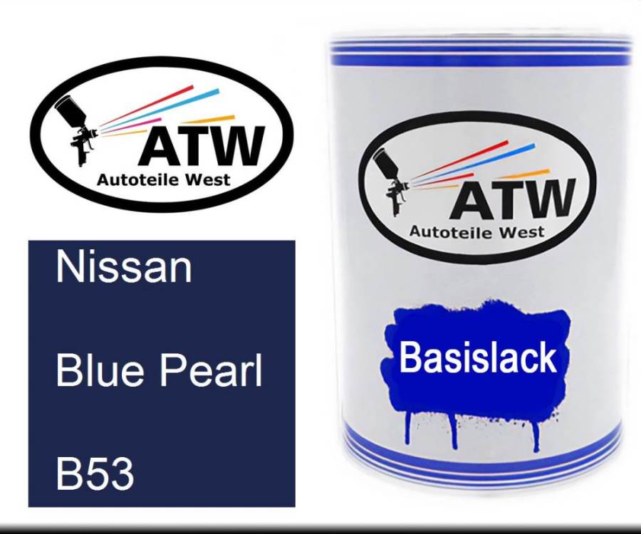 Nissan, Blue Pearl, B53: 500ml Lackdose, von ATW Autoteile West.